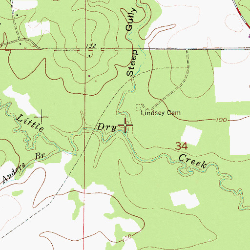 Topographic Map of Steep Gully, LA