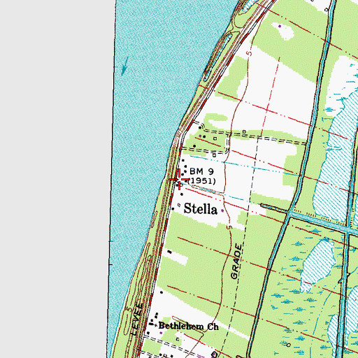Topographic Map of Stella, LA