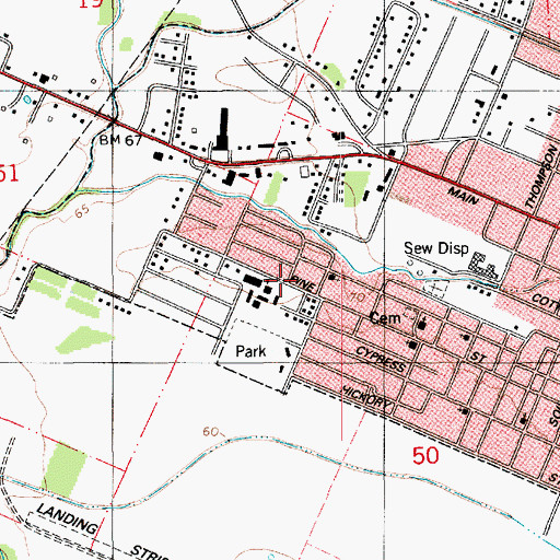 Topographic Map of Stephens High School, LA