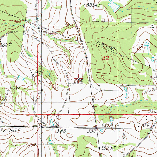 Topographic Map of Stephenson Cemetery, LA
