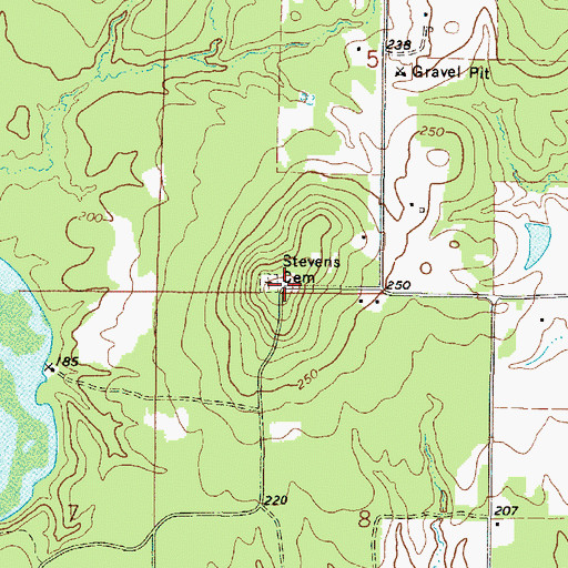 Topographic Map of Stevens Cemetery, LA