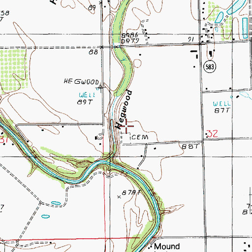 Topographic Map of Stevenson Cemetery, LA