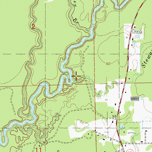 Topographic Map of Steward Branch, LA