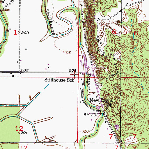 Topographic Map of Stillhouse School, LA