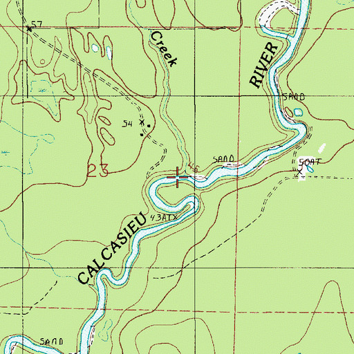 Topographic Map of Stines Creek, LA
