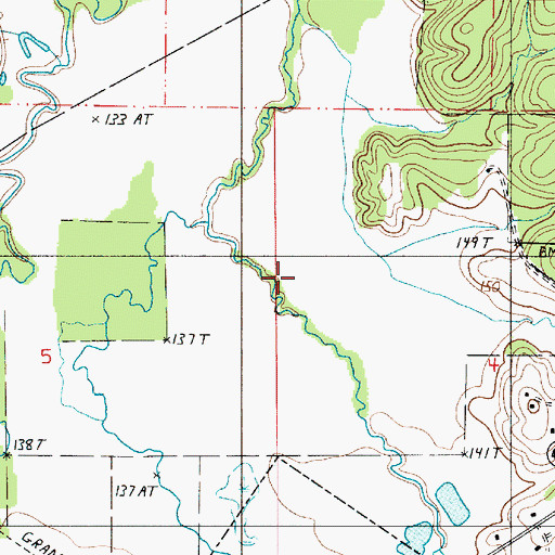Topographic Map of Stoker Branch, LA