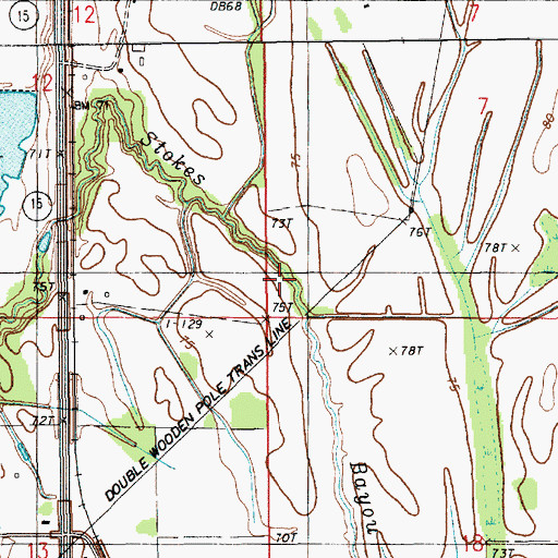 Topographic Map of Stokes Bayou, LA