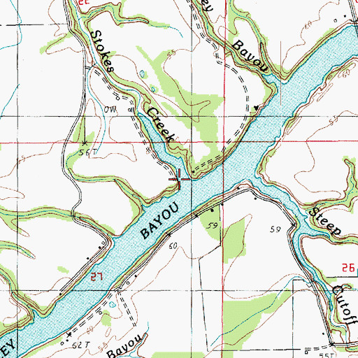 Topographic Map of Stokes Creek, LA