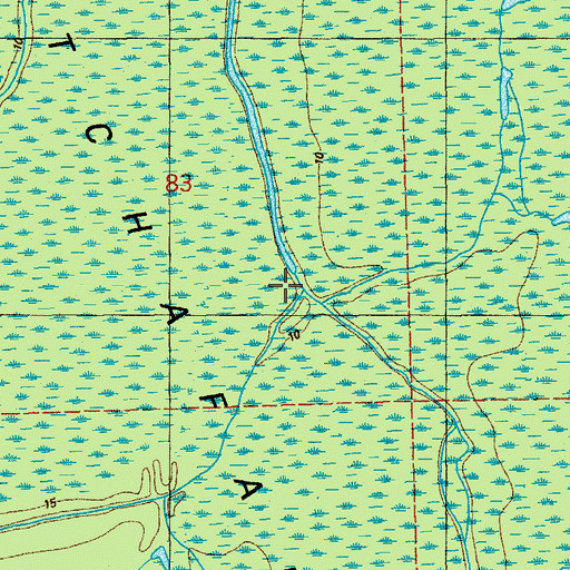 Topographic Map of Straight Bayou, LA