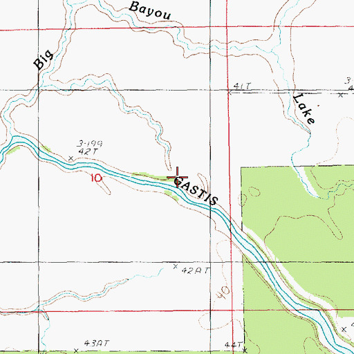 Topographic Map of Straight Bayou, LA