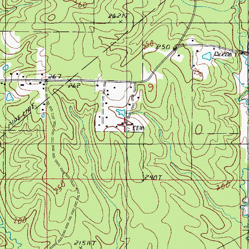 Topographic Map of Stringer Cemetery, LA