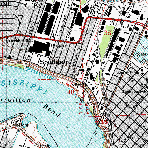 Topographic Map of Stuart School, LA