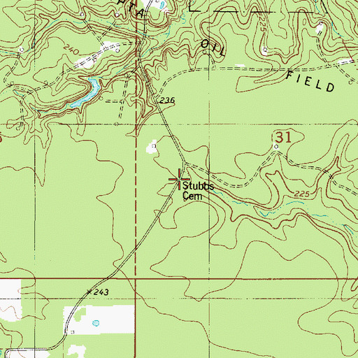 Topographic Map of Stubbs Cemetery, LA