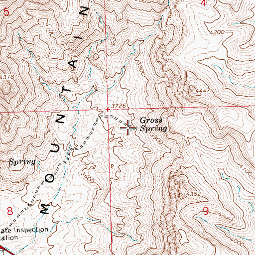Topographic Map of Gross Spring, AZ