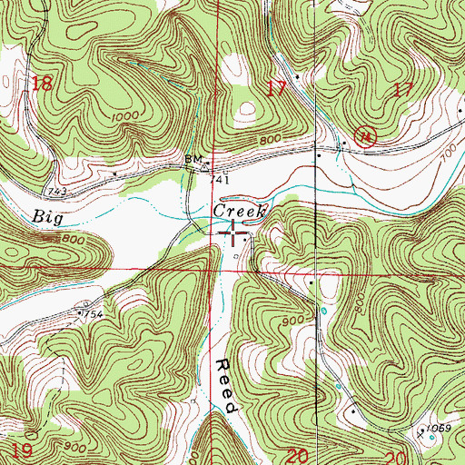 Topographic Map of Reed Hollow, AR