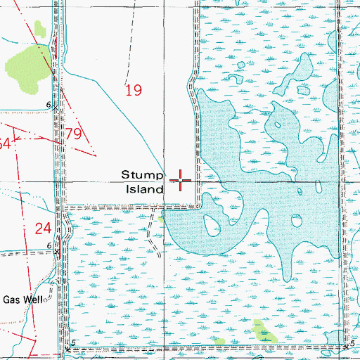 Topographic Map of Stump Island, LA
