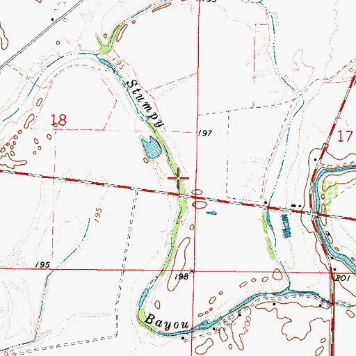 Topographic Map of Stumpy Bayou, LA