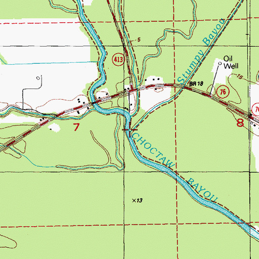 Topographic Map of Stumpy Bayou, LA