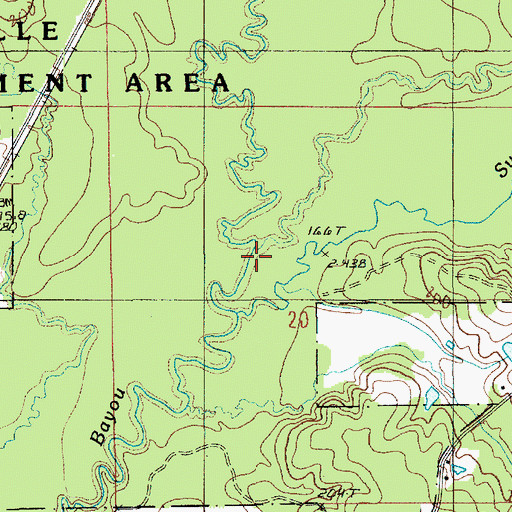 Topographic Map of Sugar Creek, LA