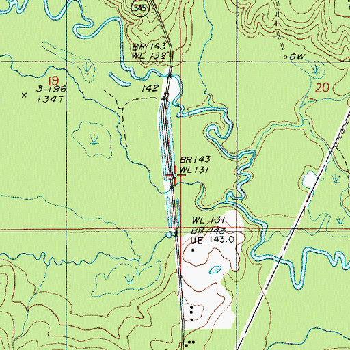 Topographic Map of Sugar Creek, LA