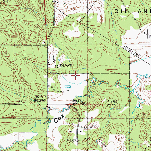 Topographic Map of Sugar Creek Oil and Gas Field, LA