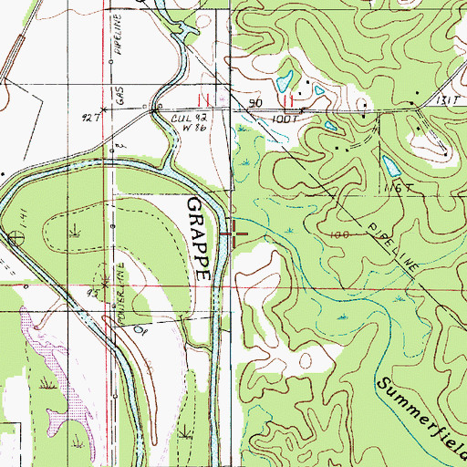 Topographic Map of Summerfield Branch, LA