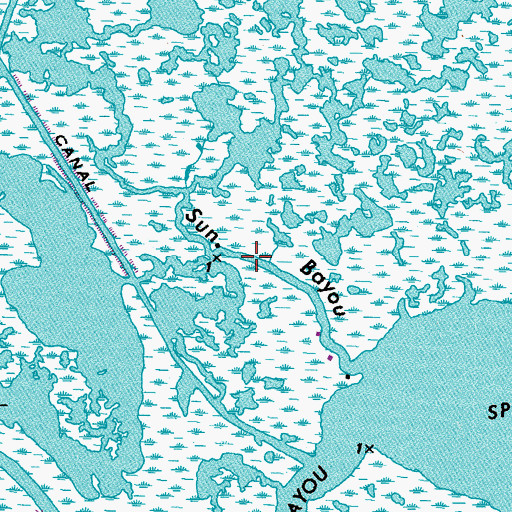 Topographic Map of Sun Bayou, LA