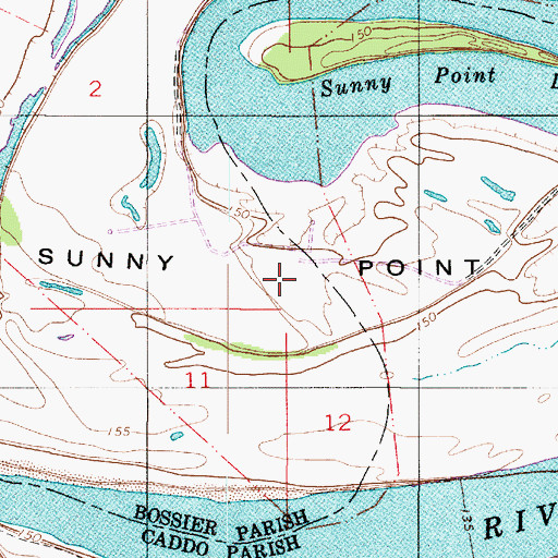 Topographic Map of Sunny Point, LA
