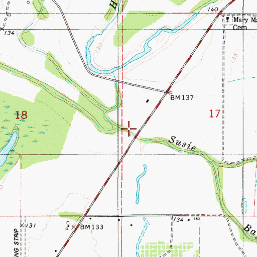 Topographic Map of Susie Bayou, LA