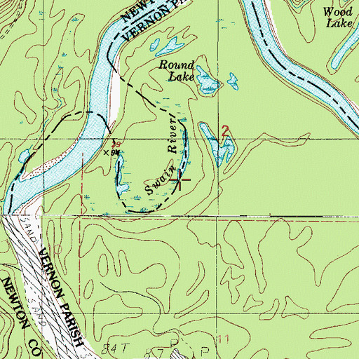 Topographic Map of Swain River, LA