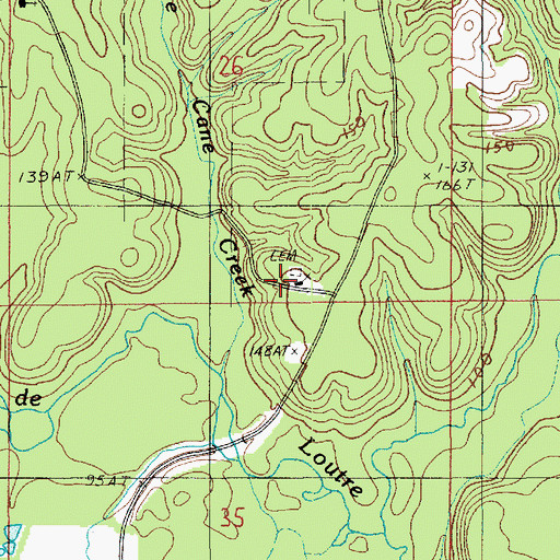 Topographic Map of Sweet Lily Church, LA