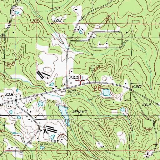 Topographic Map of Sweetwater Church, LA