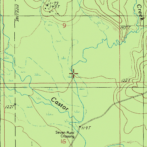 Topographic Map of Sweetwater Creek, LA