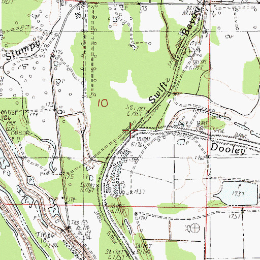 Topographic Map of Swift Bayou, LA