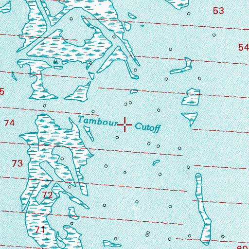 Topographic Map of Tambour Cutoff, LA