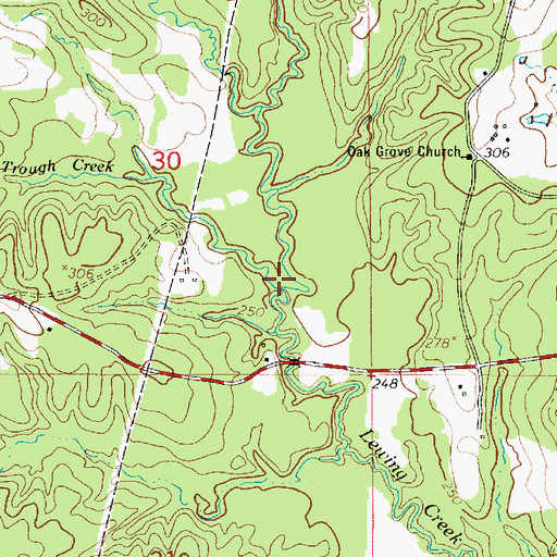 Topographic Map of Tan Trough Creek, LA
