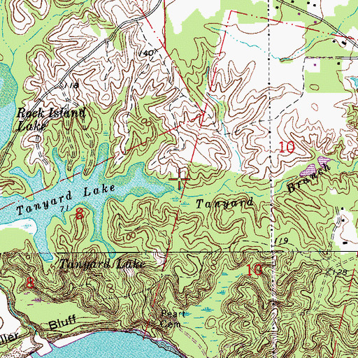 Topographic Map of Tanyard Branch, LA