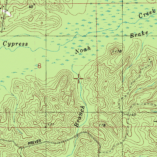 Topographic Map of Tanyard Branch, LA