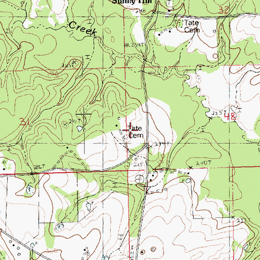 Topographic Map of Tate Cemetery, LA