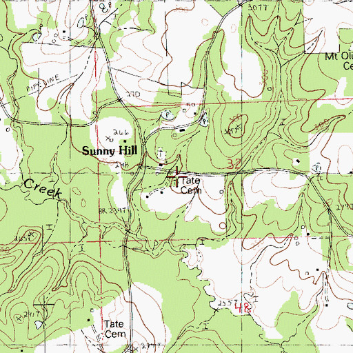 Topographic Map of Tate Cemetery, LA