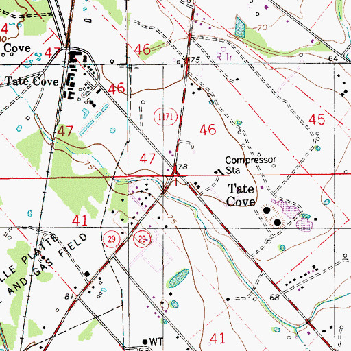 Topographic Map of Tate Cove, LA