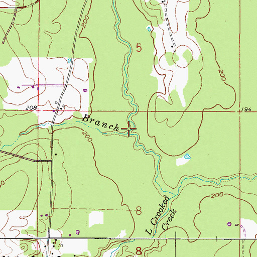 Topographic Map of Taylor Branch, LA
