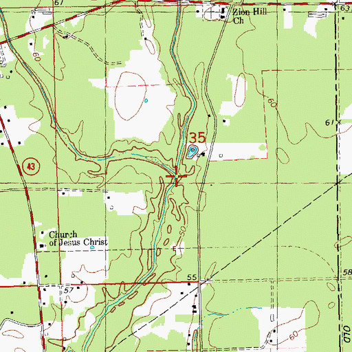 Topographic Map of Taylor Branch, LA
