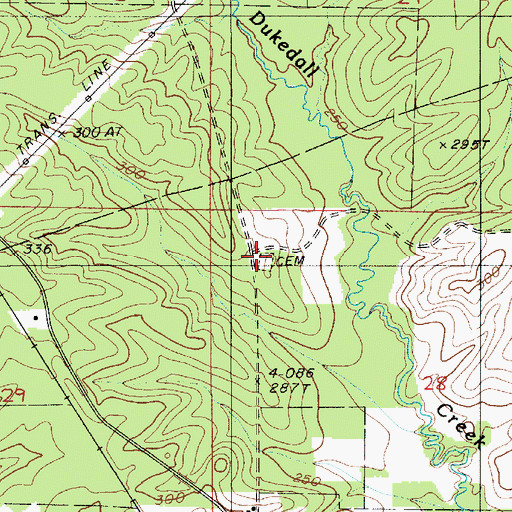 Topographic Map of Taylor Cemetery, LA