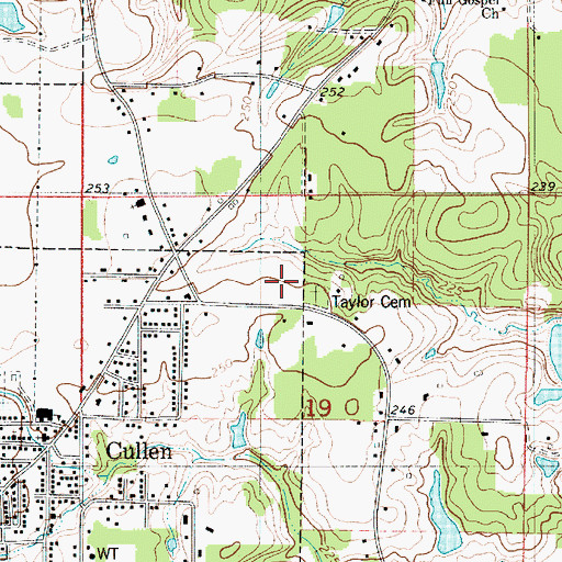 Topographic Map of Taylor Cemetery, LA