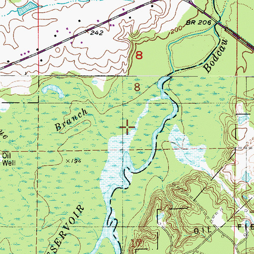 Topographic Map of Teague Branch, LA