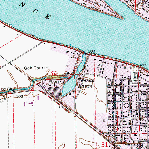 Topographic Map of Tensas Basin, LA