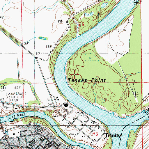 Topographic Map of Tensas Point, LA