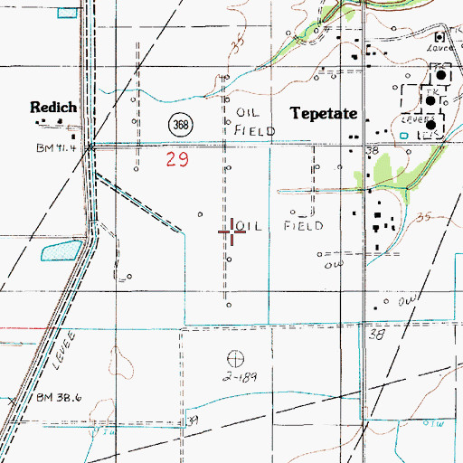 Topographic Map of Tepetate Oil and Gas Field, LA