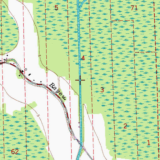 Topographic Map of Terrebonne Lafourche Drainage Canal, LA